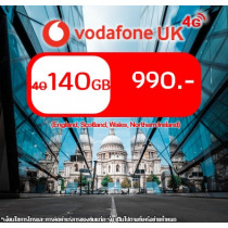 ซิม Vodafone UK 140 GB (จากปกติ 40 GB)