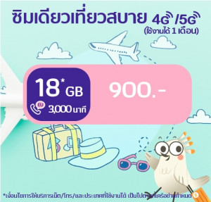 ยุโรป: ซิมเดียวเที่ยวสบาย 18 GB