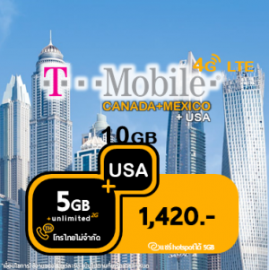 T-mobile: Canada/Mexico 5GB unlimited (+USA Total max 10GB + call Thai)