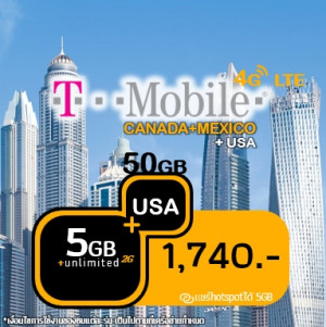 T-mobile: Canada/Mexico 5GB unlimited (+USA Total max 50GB)
