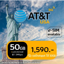 eSIM AT&T 50GB@max5G then unlimited at max 1.5Mbps